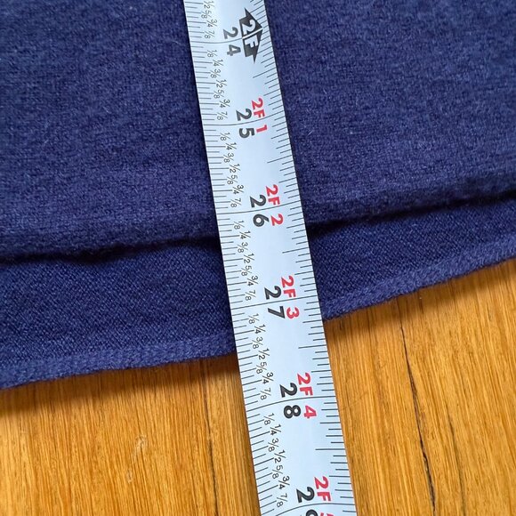 100% Cashmere Navy Blue L Vince Long Sleeve V-Neck Sweater Pullover Top - Picture 8 of 12
